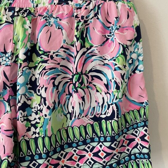 Lilly Pulitzer Katia High Tide Pink Abstract Floral Shorts Size XS Lounge Preppy - Picture 9 of 11